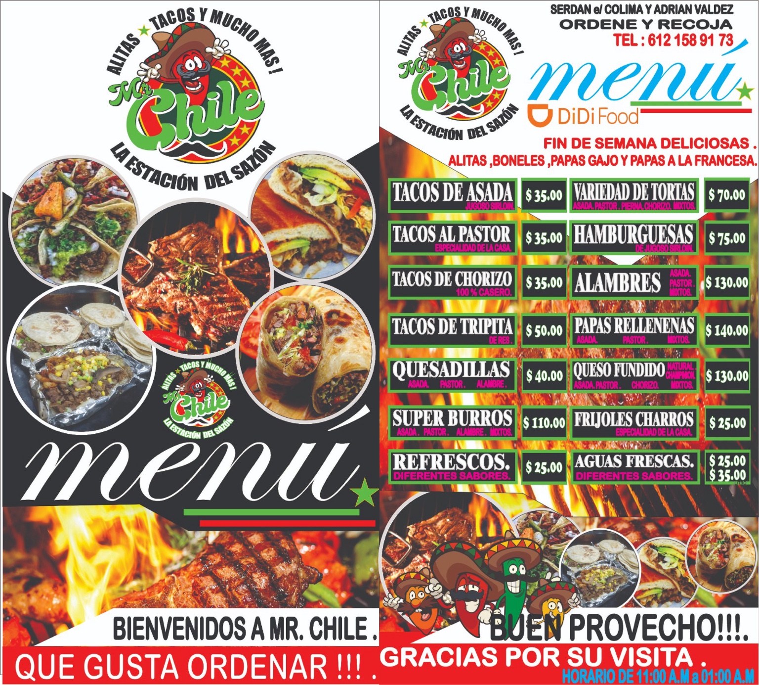 Menú principal Mr. Chile